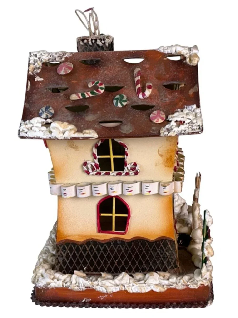 Vintage Large Gingerbread Candle Holder Metal Home Interiors 11”